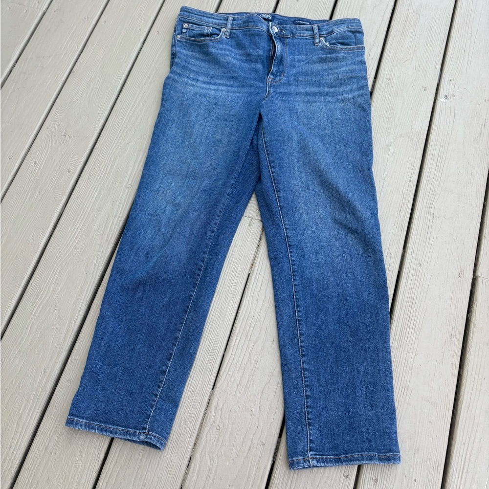 Chaps Women's (Slim Boyfriend) Straight Leg High-Rise Blue Jeans, Size: 10/30